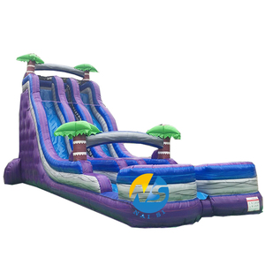 Trượt Nước Hai Làn Chất Lượng Cao Giá Nhà Máy Trượt Nước Bơm Hơi Có Bể Bơi - Product Image 2