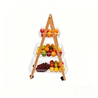 Étagère/chariot de rangement multifonctionnel en bois et métal à 3 niveaux JB pour la maison ou l'hôtel