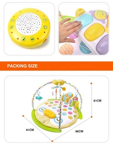 Tapis d'éveil musical et sensoriel pour bébé <span class=keywords><strong>avec</strong></span> projecteur d'étoiles, tapis de jeu pour nouveau-né, jouet musical OEM ODM pour 0 mois et plus, vente en gros - Product Image 3