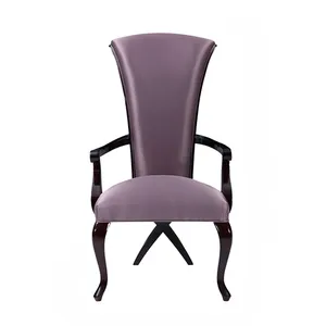 Furnitur ruang makan klasik kualitas tinggi, kursi makan mewah punggung tinggi kayu soild modern gaya Perancis