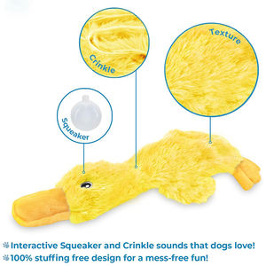 Sarı mavi pembe renk sevimli hiçbir doldurma ördek yumuşak kırışık köpek oyuncak Squeaker ile - Product Image 6