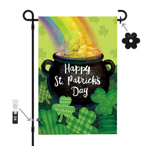 Colorlife 12x18 inch hai mặt St. Patrick của ngày vườn cờ không may mắn chỉ may mắn shamrocks clovers chéo - Product Image 4