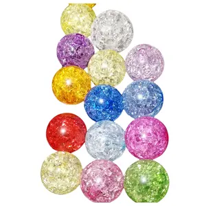 8-16MM acrylic transparent crack burst beads DIY handmade floral colored crushed stone ice