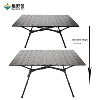 Table de pique-nique en aluminium de camp de table de camping pliable et légère pour la plage de barbecue