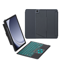 Casing Keyboard Nirkabel 2-in-1 dengan Lampu Latar untuk Samsung Galaxy Tab A9 Plus SM X210 X215, Desain Kustom, Dilengkapi Bahasa Inggris
