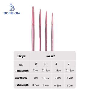 Bomeijia 4/6ชิ้นชุดแปรงสำหรับศิลปินไนลอน<span class=keywords><strong>สี</strong></span>ผสมมาการองด้ามไม้น้ำมันอะคริลิกสีน้ำทึบมืออาชีพ - Product Image 2