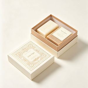 Premium Recyclable Floral Soap <b>Gift</b> <b>Box</b> Set Gold Foil Logo Custom Cosmetic Packaging Rigid <b>Square</b> <b>Box</b> Art Paper Satin Liner - Product Image 3