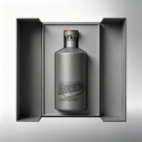 Boîte cadeau rigide gris mat personnalisée pour spiritueux, avec plateau intérieur découpé avec précision, emballage en carton pour bouteille de vin, whisky et spiritueux