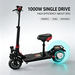 สกู๊ตเตอร์ไฟฟ้าความเร็วสูงสำหรับผู้ใหญ่ 1000W ขับเคลื่อนล้อเดียว ยาง 11 นิ้ว 48V 15Ah-20Ah พับได้ พร้อมเบาะนั่ง กันน้ำ - Product Image 6