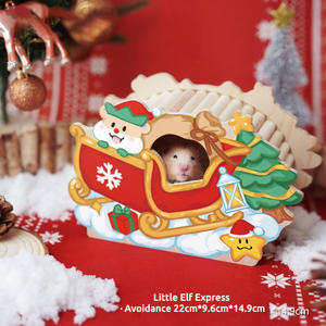 Nascondiglio di criceto a tema natalizio di Design originale realizzato in legno di betulla ecologico - Product Image 5