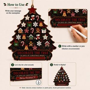 <b>Wooden</b> Countdown 24 Days Reusable Diy Hanging Decor With Detachable Number Christmas <b>Advent</b> <b>Calendar</b> - Product Image 3