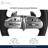 Volant sport personnalisé entièrement en carbone à 3 branches avec poignée en cuir de qualité supérieure compatible avec Mercedes-Benz W222/W213/W205/W253/W463/W257