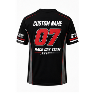 Camiseta gráfica de carreras para hombre, camiseta de deportes de motor con estampado de bandera a cuadros, ropa informal de calle, camiseta para el día de la carrera - Product Image 6