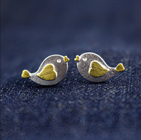 Boucles d'oreilles en argent sterling 925 en forme d'oiseau, tendance, pour femmes et filles, cadeau, bijoux en argent sterling véritable