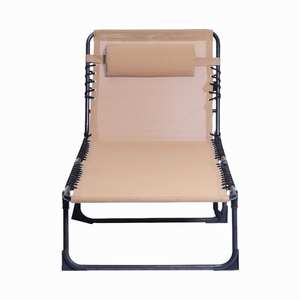 Fourniture d'usine Extérieur Lumière Rouge En Aluminium Pliant Plage Soleil Lit Soleil Chaise Longue Lit Soleil Parasol Chaise Longue Lit - Product Image 2