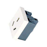 Soket ekstensi terpasang di dinding listrik putih EU UK AU US 45*45mm 10A 13A 16A jenis Modular soket daya kaset tanam