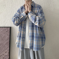 Chemise à carreaux décontractée pour homme, légère et tendance, à manches longues, coupe ample, protection solaire, idéale pour l'été, en dropshipping