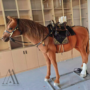 Grande statue de cheval animatronique réaliste, décoration de mariage de luxe, accessoire animal mobile, modèle d'événement avec fourrure réaliste - Product Image 4