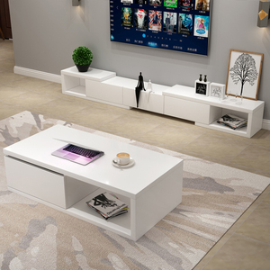 Meuble TV Moderne de Petite Taille pour Salon, Meuble de Sol Combiné Rétractable en Bois Massif, Vente en Gros Usine - Product Image 1