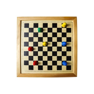 C04200 Mini Wooden 5 in 1 Ludo Checkers Backgammon Nine Men's Morris &amp; <strong>Playing</strong> Card <strong>Game</strong> Combo <strong>Chess</strong> Multi <strong>Game</strong> Board <strong>Set</strong> - Product Image 5