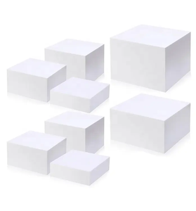 Trắng Acrylic tự chọn Riser Cube hiển thị 5-mảnh làm tổ <span class=keywords><strong>lucite</strong></span> vuông thực phẩm Bệ hộp nhựa 5 mặt đám cưới hiển thị đứng - Product Image 2