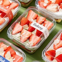 Boîte d'emballage pour gâteau à la crème de fraises, dessert tiramisu, mousse multicouche, pique-nique aux fruits, boîte de cuisson et d'emballage, anti-buée