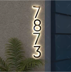 Tanda pintu kustom alamat nama jalan plakat nomor rumah luar ruangan tanda dalam berbagai bahan baja Aluminium akrilik - Product Image 3