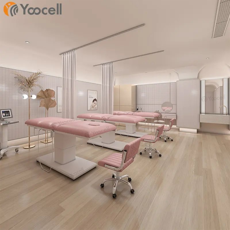 Yoocell hot selling high quality cheap electr 3 motors facial bed massage bed electric collapsible salon spa bed