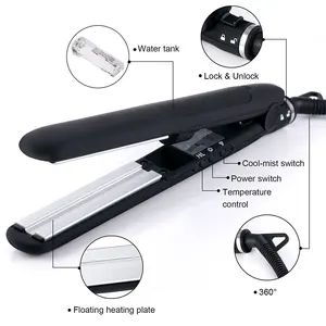 Profissional LED Hair Styler Steam Pod Flat Iron para Salon Hair Straightener