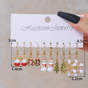 Fashion Jewelry Christmas Drop <b>Earrings</b> Set Santa Claus Snowflake Reindeer Tree Holiday <b>Earrings</b> Women Gift <b>Box</b> Included - Product Image 4