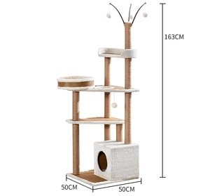 Soluzione One-<span class=keywords><strong>Stop</strong></span> per animali domestici grande albero per gatti di alta qualità moderno peluche naturale graffiante attività centro per gatti - Product Image 4