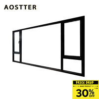 Ventana Abatible de Aluminio de Grado Profesional con Doble Acristalamiento y Sellado Impermeable, Ventanas de Aluminio con Rotura de Puente Térmico