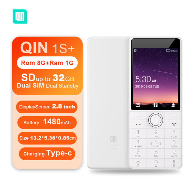 4G Feature Phone Dual SIM Battery 1480mAh Feature Phones Qin1S+ Cheap 4G Mini Phone Duo Qin 1s+
