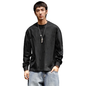 En gros hommes Streetwear Casual Manches Longues 100% Coton T-Shirts - Product Image 1