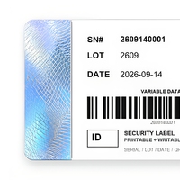 Étiquette de sécurité holographique personnalisée pour pièces automobiles, autocollant en papier couché imprimable et inscriptible avec code-barres, QR et numéro de série, anti-effraction