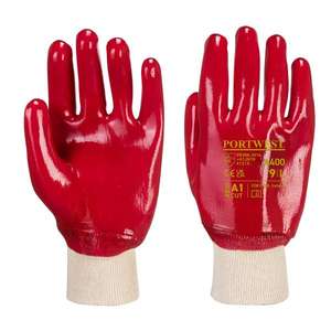PORTWEST - A400RERM PVC <b>red</b> Knitwrist - EAN 5036108301812 <b>GLOVES</b> - Product Image 1