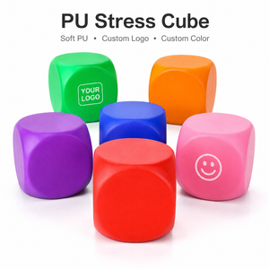 Pelota Antiestrés Personalizada en Forma de Dado con Logotipo Personalizado, Juguete Blando de PU para Apretar, Varios Colores, Regalo Promocional para Ferias Comerciales - Product Image 1