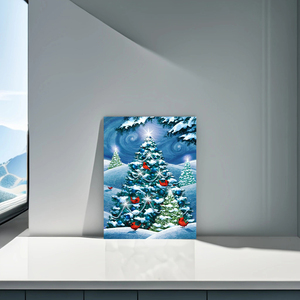 Moderno 40x50cm DIY árbol de Navidad nevado pintura de diamantes redondo completo acrílico de alta calidad decoración de Navidad pintura de diamantes regalos - Product Image 3