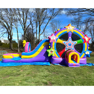 Nouveauté : Combo château gonflable Thème Grande Roue et Étoiles avec toboggan et piscine - Product Image 1