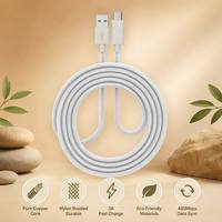 Câble USB A vers C tressé en nylon, charge rapide 3A, cuivre pur, écologique, 1m, cordon de synchronisation de données Type C pour iPhone 16, tablette Android
