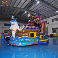Château gonflable thème pirate en PVC avec toboggan, pour intérieur et extérieur, aire de jeux publique éducative, école et résidence