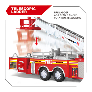<span class=keywords><strong>Camion</strong></span> de pompiers inertiel 63 cm, échelle extensible de simulation, plateforme de <span class=keywords><strong>camion</strong></span> de pompiers, modèle de <span class=keywords><strong>camion</strong></span> de pompiers, rotation à 360 degrés, jouet de voiture de sauvetage - Product Image 5