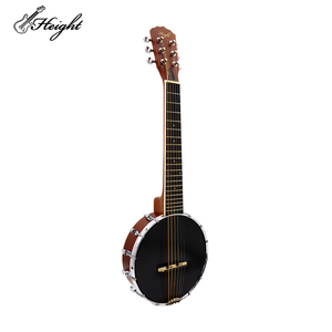 HTBJ26-6 banjo Ukulele 26 inch 6 dây màu đen trống da Sapele banjo banjo guitar - Product Image 1