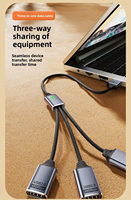Hub USB Type-C multifonction à trois ports avec adaptateur OTG et câble de charge 5V 3A pour tous vos appareils