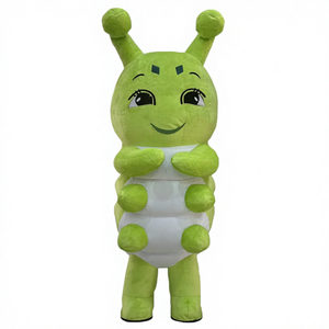 Trang phục <span class=keywords><strong>mascot</strong></span> sâu bướm khổng lồ màu xanh lá cây bơm hơi cho người lớn, cho thuê sự kiện, đi bộ được, cao 2.2m và 2.6m - Product Image 1