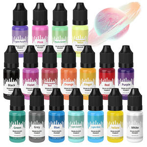Prix d'usine, 18 couleurs, kit de pigments d'encre artistique à l'alcool de 10 ml, colorant <span class=keywords><strong>liquide</strong></span> pour résine, teinture, résine époxy UV, outil pour la fabrication de bijoux et de savon - Product Image 1