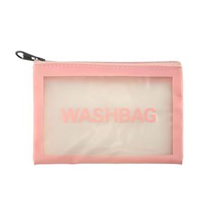 Wholesale Custom Clear Pink Waterproof <b>Make</b> <b>up</b> <b>Pouch</b> Washbag Transparent PVC Zipper Cosmetic Toiletry Bag for Women and Girls - Product Image 2