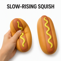Jouets Squishy Anti-stress en Mousse PU Souple à Remontée Lente, Forme Hot Dog avec Tourbillon de Moutarde, pour Bureau