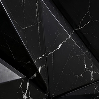 Panneau mural moderne en PVC 3D imperméable, marbre noir Nero Marquina avec veinage blanc, panneau décoratif pour murs d'accentuation