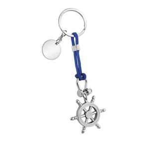 Porte-clés en forme de roue de bateau avec jeton et porte-clés en plastique - Product Image 1